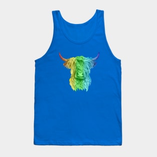 LGBTQ+ Highland Cow - Hand Drawn Illustration Tank Top